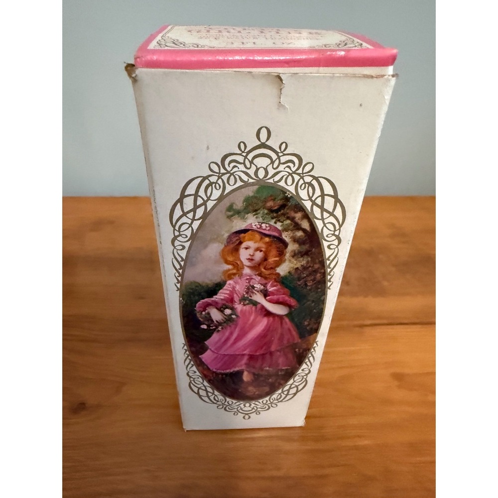 Vintage Avon Pretty Girl Pink Cologne Statue Bottle with Box Full 3 fl oz